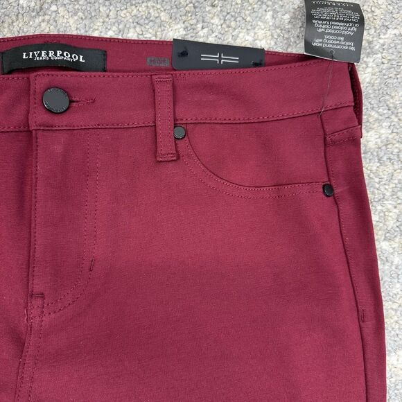 Liverpool Womens Jeans Madonna Legging Ponte Knit Stretch Burgundy 12 Petite - Picture 4 of 12
